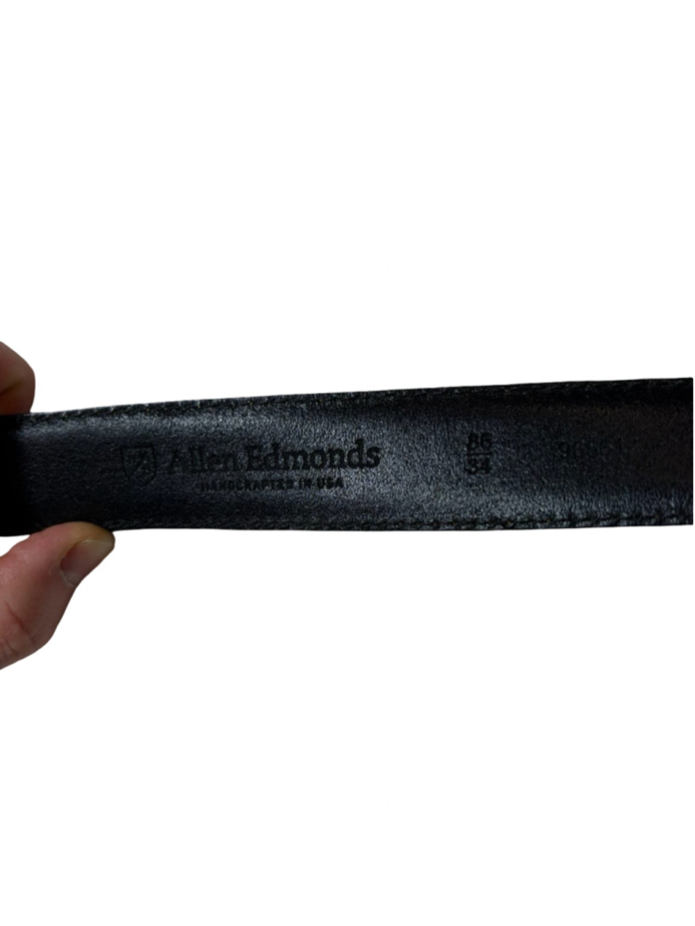 Allen Edmonds Black Leather Belt Men’s 34 Made USA Dress Casual - Picture 5 of 5